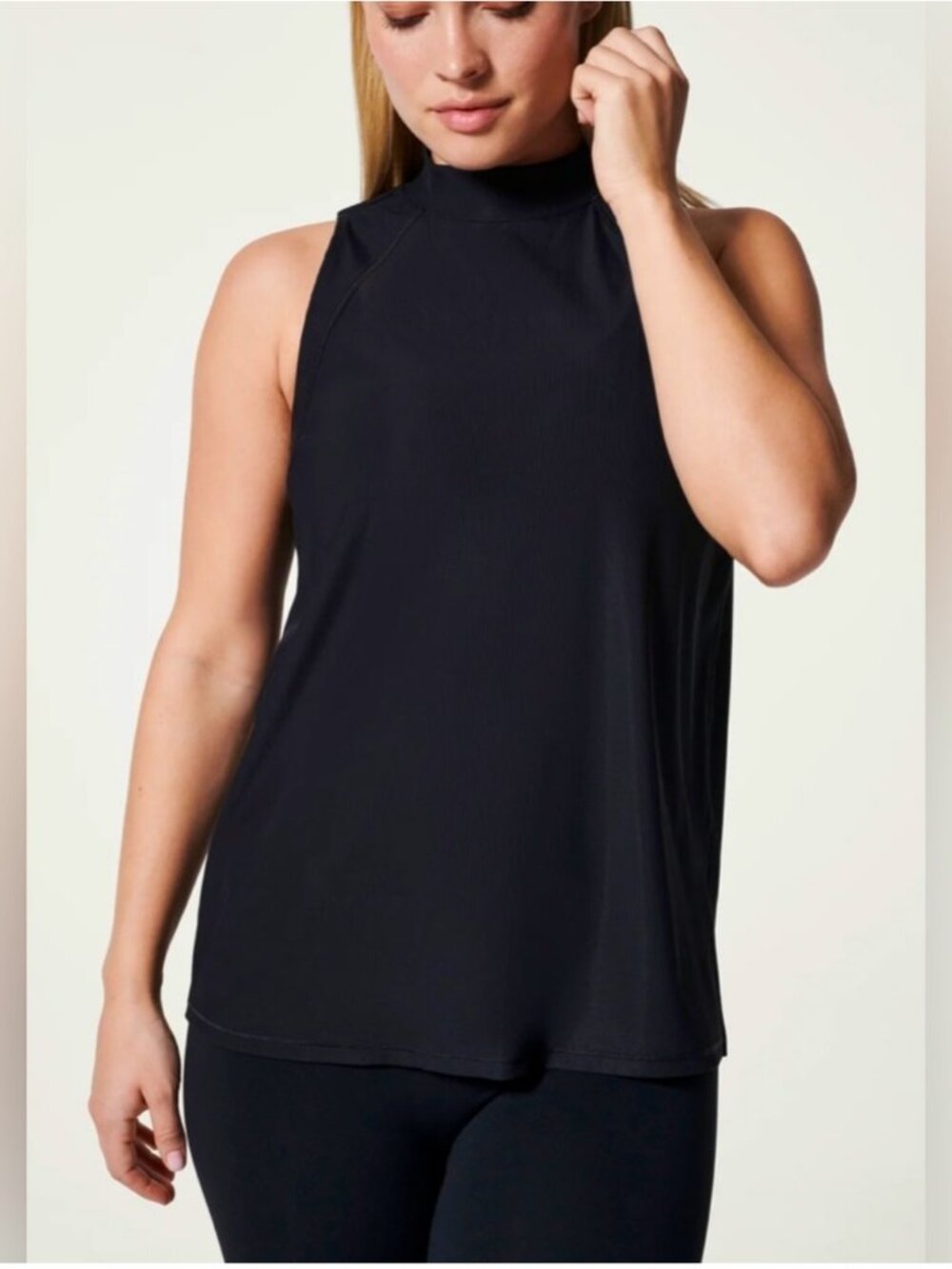 SPANX | Women's | Go Lightly Mock Neck Tank Top | Black | Size M